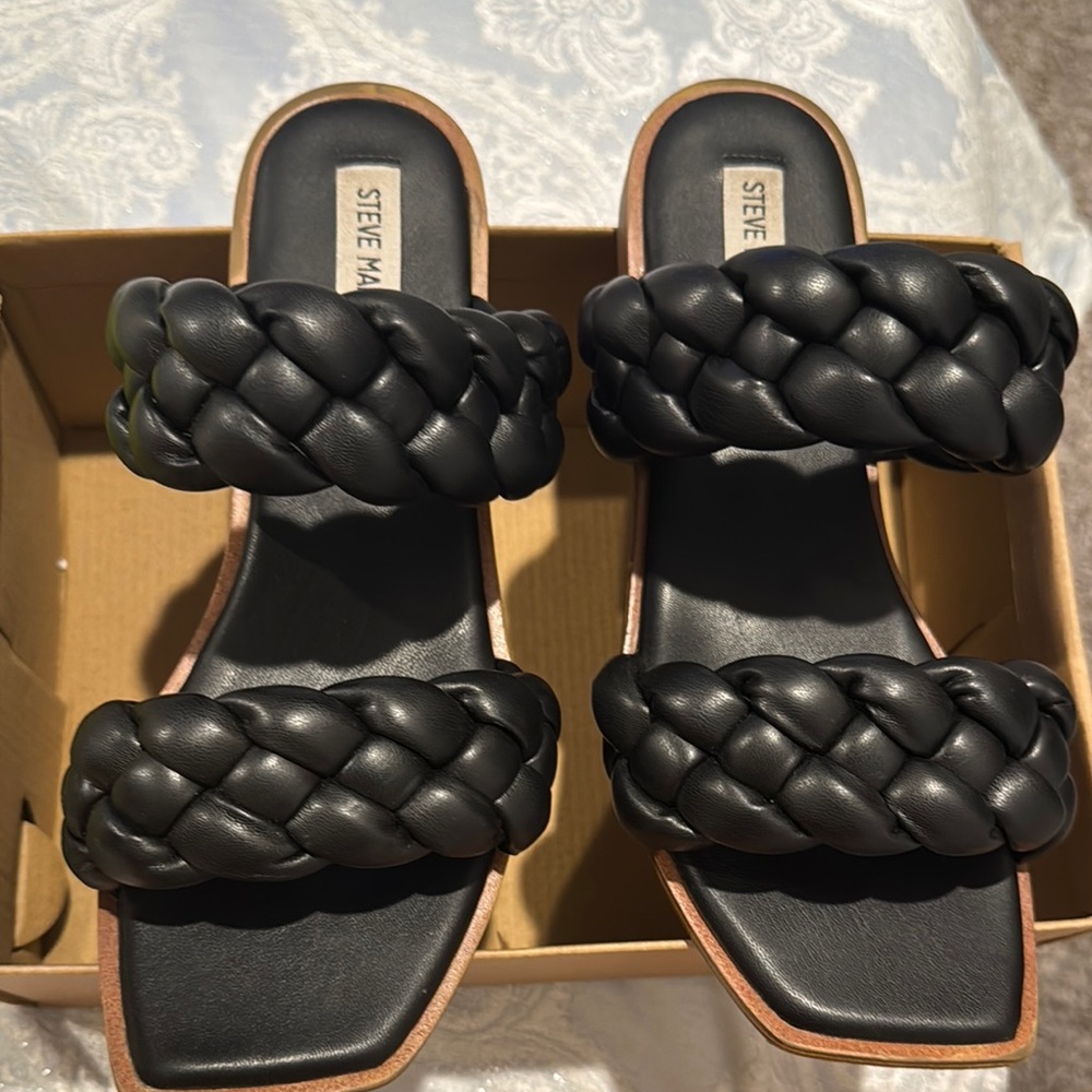 Steve Madden Women's Black Braided Sandals